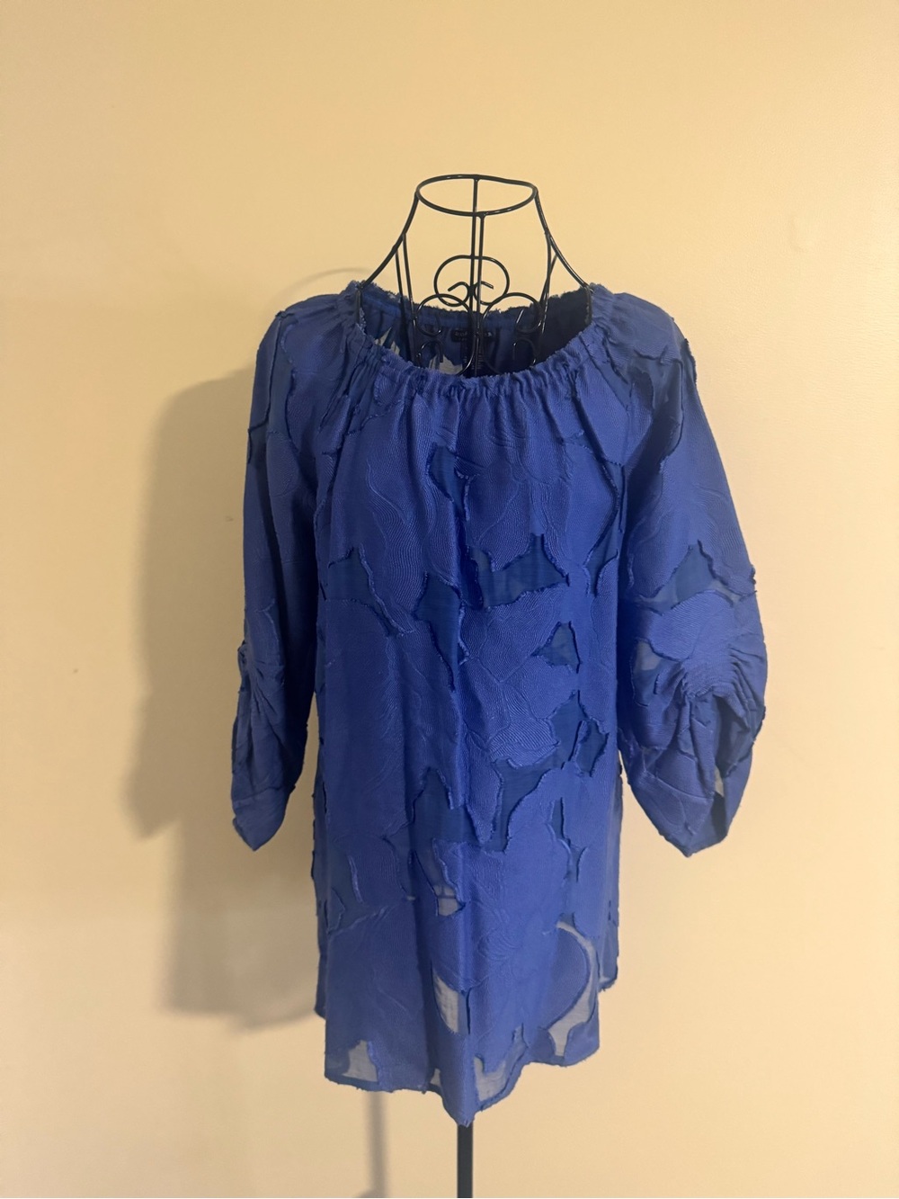 Doncaster Collection 3/4 Sleeve Blue Scoop Neck Tunic Top 6